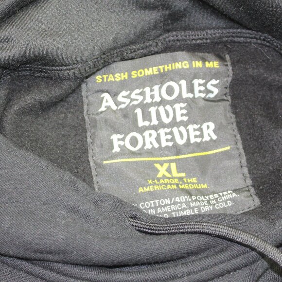 As*holes Live Forever Never Say Die Hoodie Mens XL - Picture 3 of 8